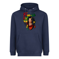 Navy Free-ish since 1865 black woman Heavyweight Hoodie - FaDigitalArtStudio