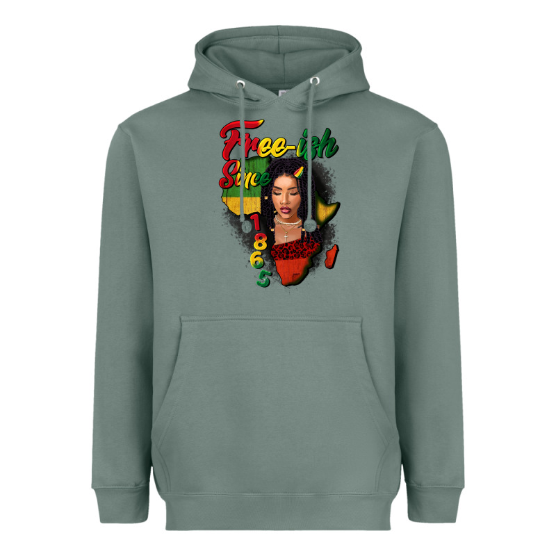 Free-ish Since 1865 Black Woman Heavyweight Hoodie by FaDigitalArtStudio | Teevron