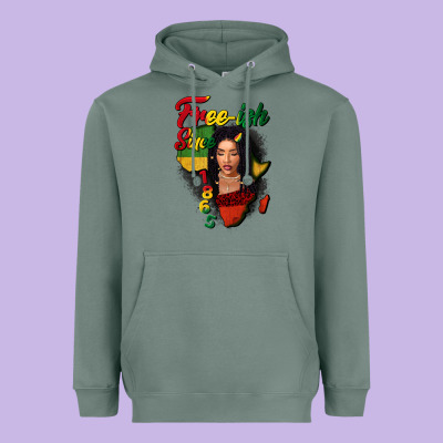 Free-ish Since 1865 Black Woman Heavyweight Hoodie Designed By Fadigitalartstudio