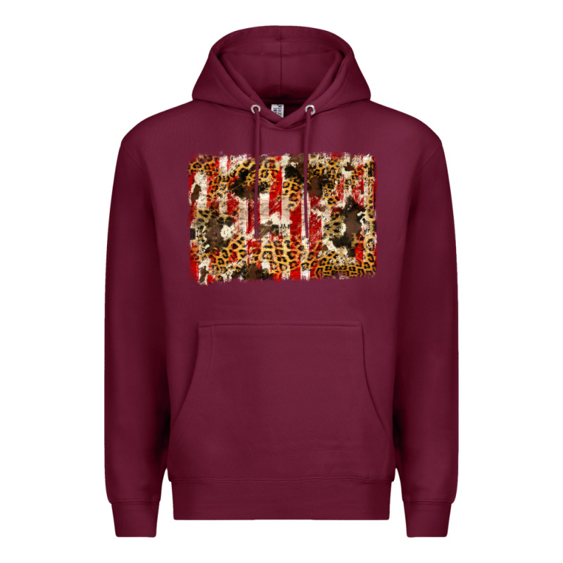 America, Cowhide, Leopard Backgraund Premium Hoodie by JahusDesignShop | Teevron