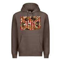 Coffee america, cowhide, leopard backgraund Premium Hoodie - JahusDesignShop