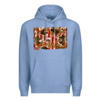 Colony Blue america, cowhide, leopard backgraund Premium Hoodie - JahusDesignShop