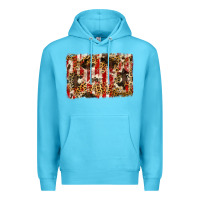 Ocean Blue america, cowhide, leopard backgraund Premium Hoodie - JahusDesignShop