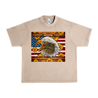 French Oak American Flag Eagle Tumbler Urban Heavy Tee - LillyAllenDesigns