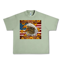 Oil Green American Flag Eagle Tumbler Urban Heavy Tee - LillyAllenDesigns