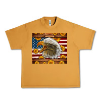 Peanut Butter American Flag Eagle Tumbler Urban Heavy Tee - LillyAllenDesigns