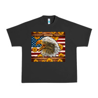 Pigment Black American Flag Eagle Tumbler Urban Heavy Tee - LillyAllenDesigns