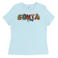 Baby Blue western christmas santa claus sunflowers and cactus Ladies Tee - Jasminsmagicworld
