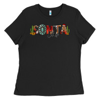 Black western christmas santa claus sunflowers and cactus Ladies Tee - Jasminsmagicworld