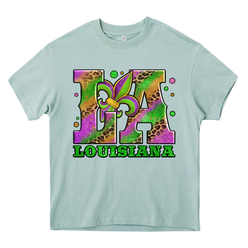 Mardi Gras Louisiana Fleur De Lis Heavy Core Tee by Jasminsmagicworld | Teevron