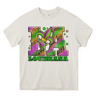 Cream mardi gras louisiana fleur de lis Heavy Core Tee - Jasminsmagicworld
