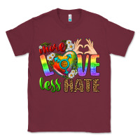 Burgundy More Love Less Hate LGBTQ Classic Tee - BundleAndBundleShop