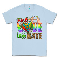 Dusty Blue More Love Less Hate LGBTQ Classic Tee - BundleAndBundleShop