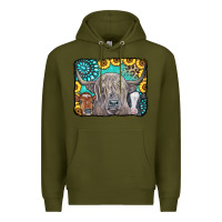 Army Green Cows Glitter Turquoise Leopard Sunflowers Premium Hoodie - CowCowDesign