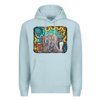 Blue Mist Cows Glitter Turquoise Leopard Sunflowers Premium Hoodie - CowCowDesign