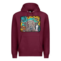 Burgundy Cows Glitter Turquoise Leopard Sunflowers Premium Hoodie - CowCowDesign