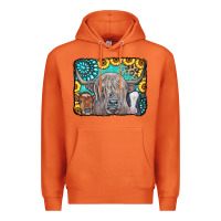 Carrot Cows Glitter Turquoise Leopard Sunflowers Premium Hoodie - CowCowDesign