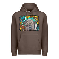 Coffee Cows Glitter Turquoise Leopard Sunflowers Premium Hoodie - CowCowDesign