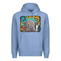 Colony Blue Cows Glitter Turquoise Leopard Sunflowers Premium Hoodie - CowCowDesign