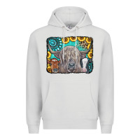 Dove Grey Cows Glitter Turquoise Leopard Sunflowers Premium Hoodie - CowCowDesign