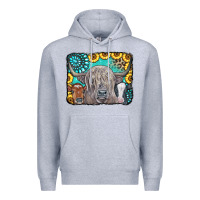 Heather Grey Cows Glitter Turquoise Leopard Sunflowers Premium Hoodie - CowCowDesign