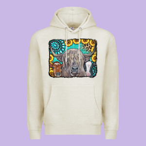 Cows Glitter Turquoise Leopard Sunflowers Premium Hoodie Designed By Cowcowdesign
