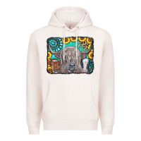 Pale Pink Cows Glitter Turquoise Leopard Sunflowers Premium Hoodie - CowCowDesign