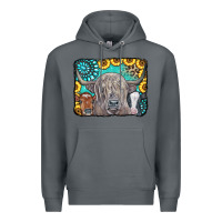 Rock Cows Glitter Turquoise Leopard Sunflowers Premium Hoodie - CowCowDesign