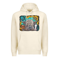 Tofu Cows Glitter Turquoise Leopard Sunflowers Premium Hoodie - CowCowDesign