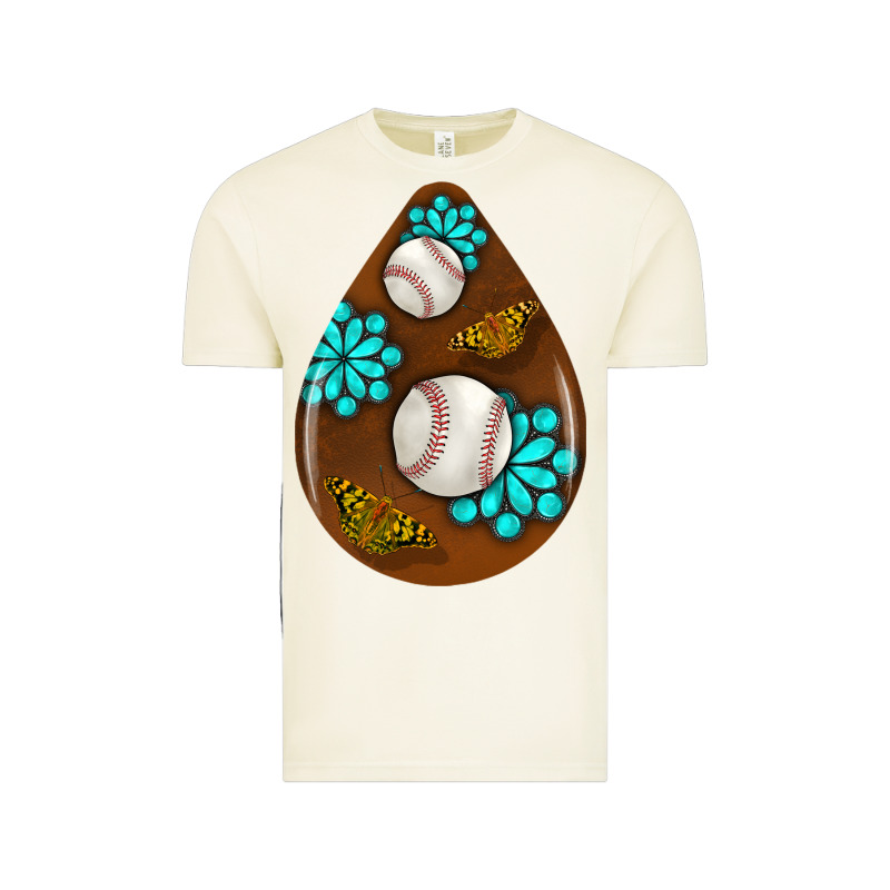 Baseball And Western Roses Teardrop  1 Vintage Tee by BundleAndBundleShop | Teevron