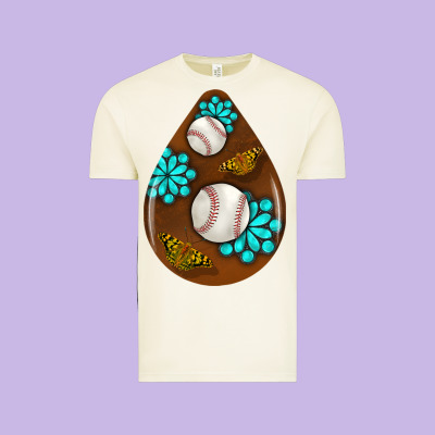 Baseball And Western Roses Teardrop  1 Vintage Tee Designed By Bundleandbundleshop