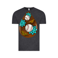 Vintage Black baseball and western roses teardrop  1 Vintage Tee - BundleAndBundleShop