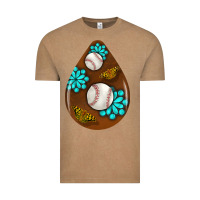 Vintage Coffee baseball and western roses teardrop  1 Vintage Tee - BundleAndBundleShop