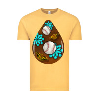 Vintage Mustard baseball and western roses teardrop  1 Vintage Tee - BundleAndBundleShop