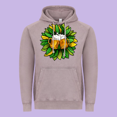 St. Patricks Sunflower With Beer Vintage Hoodie Designed By Bundleandbundleshop