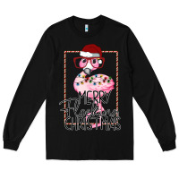 Black Merryy Flocking Christmas Flamingo Long Sleeve Tee - Bettercallsaul