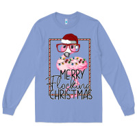Colony Blue Merryy Flocking Christmas Flamingo Long Sleeve Tee - Bettercallsaul