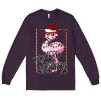 Plum Merryy Flocking Christmas Flamingo Long Sleeve Tee - Bettercallsaul