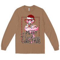 Toasted Coconut Merryy Flocking Christmas Flamingo Long Sleeve Tee - Bettercallsaul