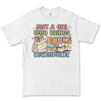 White just a girl who brings books everywhere Premium Tee - MaliasSmallBusiness