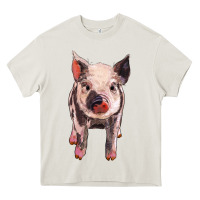 Cream pig Heavy Core Tee - BarkalooDesign