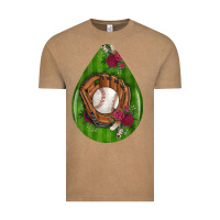 Vintage Coffee baseball and western roses teardrop  4 Vintage Tee - BundleAndBundleShop