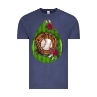 Vintage Denim baseball and western roses teardrop  4 Vintage Tee - BundleAndBundleShop