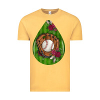 Vintage Mustard baseball and western roses teardrop  4 Vintage Tee - BundleAndBundleShop