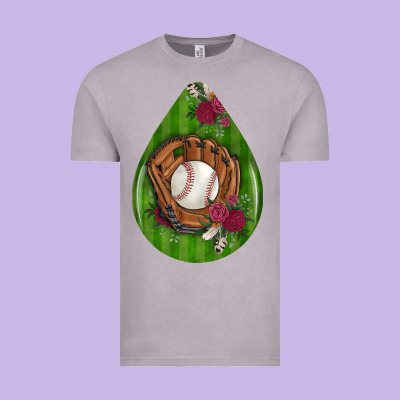 Baseball And Western Roses Teardrop  4 Vintage Tee Designed By Bundleandbundleshop