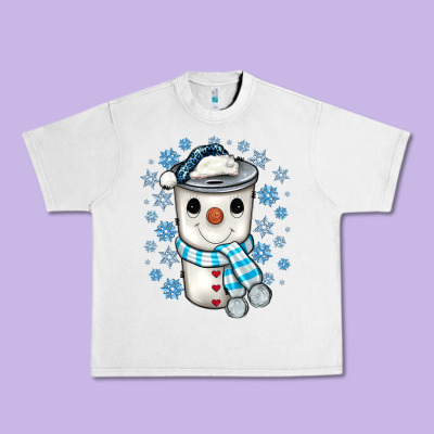 Snowman Coffee Cup Urban Heavy Tee Designed By Jahusdesignshop