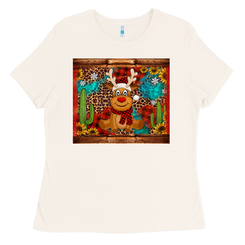 Western Christmas Reindeer Ladies Tee by Jasminsmagicworld | Teevron