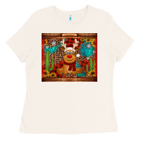 Bone western christmas reindeer Ladies Tee - Jasminsmagicworld