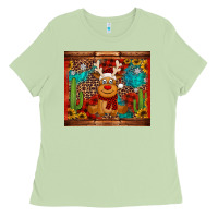 Matcha western christmas reindeer Ladies Tee - Jasminsmagicworld