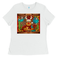 White western christmas reindeer Ladies Tee - Jasminsmagicworld